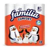 Бумага туалетная бытовая, спайка 32 шт., 2-слойная (32х14,8 м), FAMILIA COMFORT, белая, 5085067