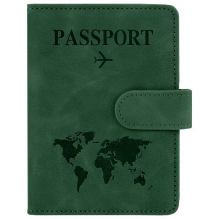 Обложка для паспорта и документов с защитой от считывания, 9 карманов, магнит, экокожа, зеленая, BRAUBERG, 238758