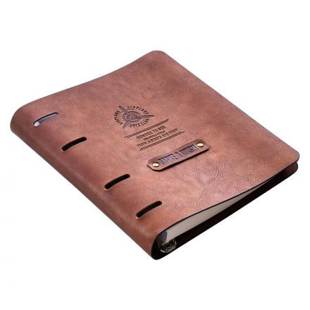 Бизнес-тетрадь А5, 120л. клетка, кольца, иск.кожа Airplane N2404