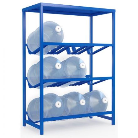 Стеллаж для воды Бомис-9П на 9 тар синий 885x450x1235 мм