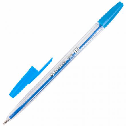 Ручки шариковые BRAUBERG, НАБОР 10 шт., АССОРТИ, "Line", корпус прозрачный, узел 1 мм, линия письма 0,5 мм, 141874