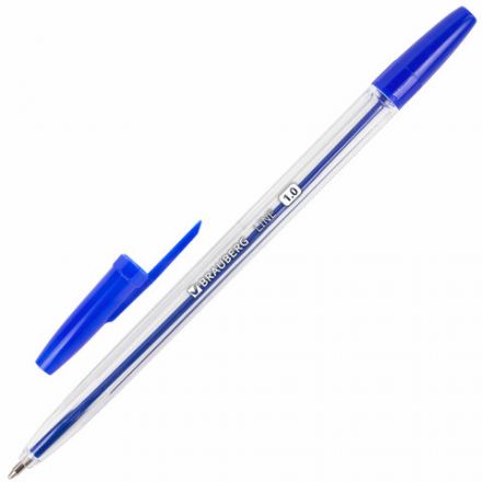 Ручки шариковые BRAUBERG, НАБОР 10 шт., АССОРТИ, "Line", корпус прозрачный, узел 1 мм, линия письма 0,5 мм, 141874