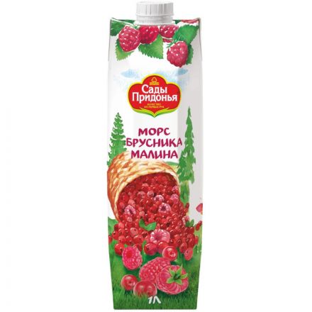 Морс Сады Придонья бруснично-малиновый 1л Морс Сады Придонья бруснично-малиновый 1л