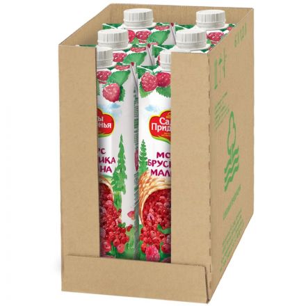 Морс Сады Придонья бруснично-малиновый 1л Морс Сады Придонья бруснично-малиновый 1л