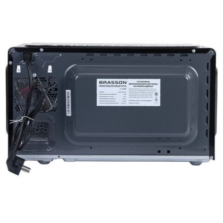 Микроволновая печь BRASSON (БРАССОН) MW2390D-6BL, 23 л, 900 Вт, сенсорное управление, дисплей, таймер, 6 АВТОПРОГРАММ, черная, 454980