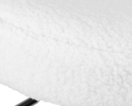 Табурет барный DOBRIN TEDDY BLACK, белое букле