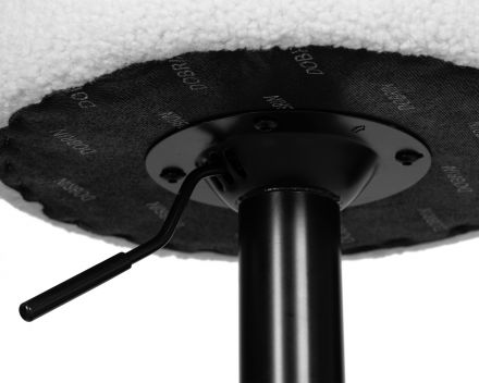 Табурет барный DOBRIN TEDDY BLACK, белое букле