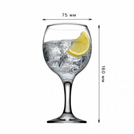 Бокал для вина на ножке, 290 мл, МАЛЫЙ РАЗМЕР, КОМПЛЕКТ 6 штук, стекло, PASABAHCE "БИСТРО", фирменная подарочная упаковка, 44411