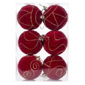 Шары елочные 6 шт., 8 см, "Burgundy Charm", пластик, софт-тач, бургунди, ЗОЛОТАЯ СКАЗКА, 592453 Шары елочные 6 шт., 8 см, "Burgundy Charm", пластик, софт-тач, бургунди, ЗОЛОТАЯ СКАЗКА, 592453