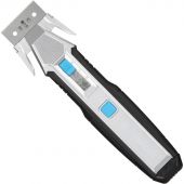 Нож универсальный скребок+д/вскр.упак.матер. TOPFORT,цинк+TPR,3 зап.лезв