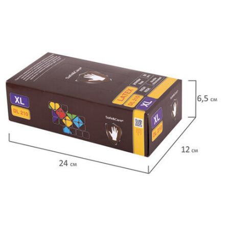 Перчатки латексные смотровые 25 пар (50 штук), размер 9-10, XL (очень большой), синие, SAFE&CARE High Risk DL/TL210