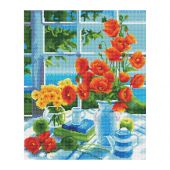 Алмазная мозаика ТРИ СОВЫ "Натюрморт с маками", 40*50см, холст, картонная коробка с пластиковой ручкой Алмазная мозаика ТРИ СОВЫ "Натюрморт с маками", 40*50см, холст, картонная коробка с пластиковой ручкой