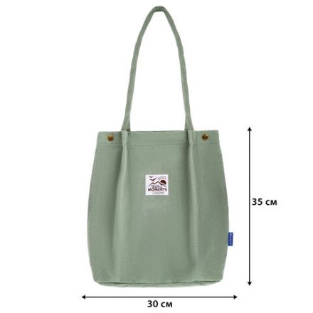 Сумка шоппер BRAUBERG MOMENTS, вельвет, 35х30 см, мятный, 271908 Сумка шоппер BRAUBERG MOMENTS, вельвет, 35х30 см, мятный, 271908