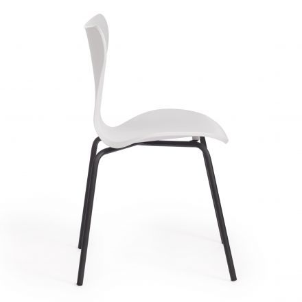 Стул Jacobsen (mod DC 102) / 1 шт. в упаковке пластик/металл, 50 х 46 х 82 см , белый 018/черный