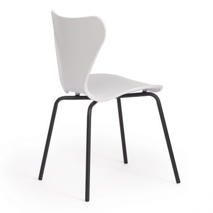 Стул Jacobsen (mod DC 102) / 1 шт. в упаковке пластик/металл, 50 х 46 х 82 см , белый 018/черный