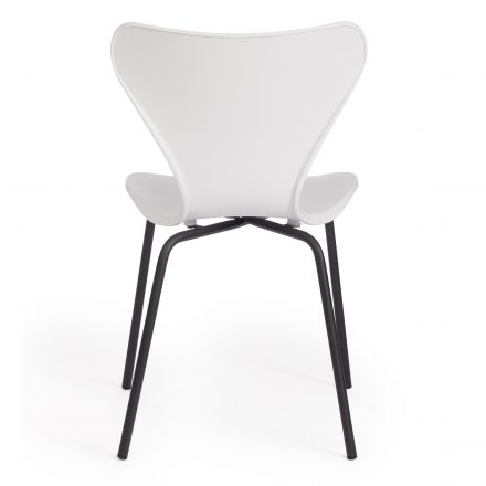 Стул Jacobsen (mod DC 102) / 1 шт. в упаковке пластик/металл, 50 х 46 х 82 см , белый 018/черный