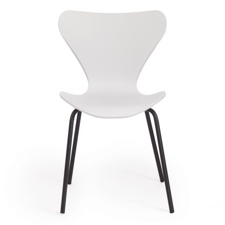 Стул Jacobsen (mod DC 102) / 1 шт. в упаковке пластик/металл, 50 х 46 х 82 см , белый 018/черный