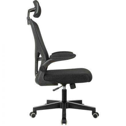 Кресло VB_Бюрократ MC-101-H черный сетка/ткань с подголов. крестов. пластик Кресло VB_Бюрократ MC-101-H черный сетка/ткань с подголов. крестов. пластик