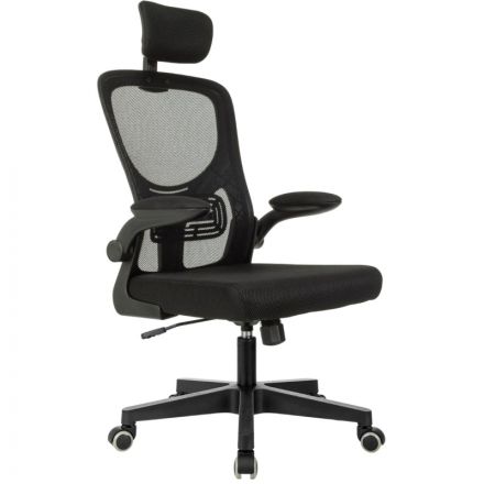 Кресло VB_Бюрократ MC-101-H черный сетка/ткань с подголов. крестов. пластик Кресло VB_Бюрократ MC-101-H черный сетка/ткань с подголов. крестов. пластик