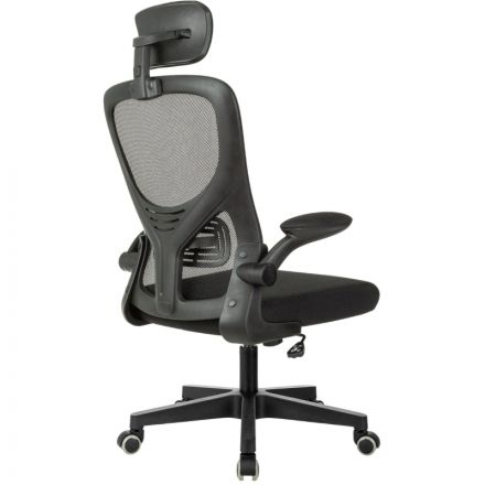 Кресло VB_Бюрократ MC-101-H черный сетка/ткань с подголов. крестов. пластик Кресло VB_Бюрократ MC-101-H черный сетка/ткань с подголов. крестов. пластик