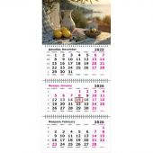 Календарь настенный 3-х блочный 2026 Attache, 305х675, Завтрак, 80г