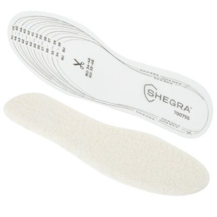Стельки для обуви ЗИМНИЕ, УНИВЕРСАЛЬНЫЙ размер RU 34-45 / EU 35-46 с линиями выреза, SHEGRA (ШЕГРА), 700755