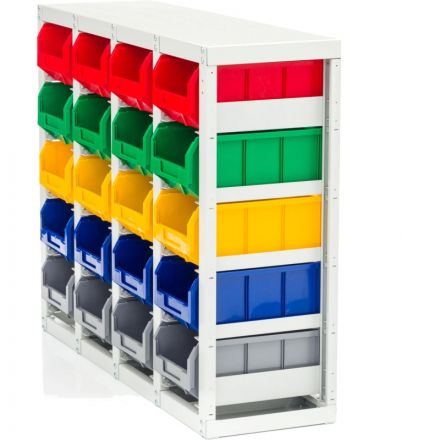 Стеллаж металлический с направляющими стационар односторон СтеллаТ V3-20 яч