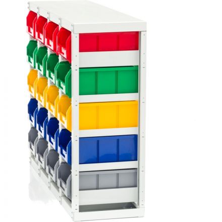 Стеллаж металлический с направляющими стационар односторон СтеллаТ V3-20 яч