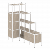 Loft Угловой внутренний стеллаж наборный VR.L-42 Дуб аттик/Белый металл 862*1694*1869