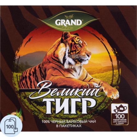 Чай Великий Тигр Индийский черный 100 пакетиков