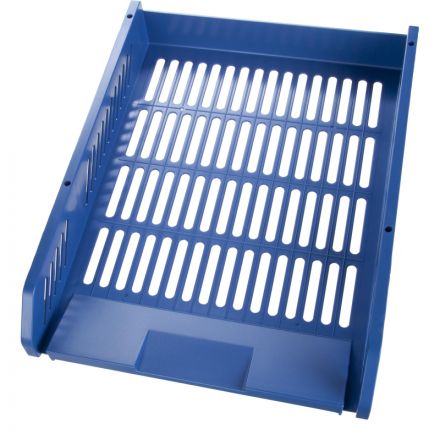 Лоток горизонтальный для бумаг Deli E9208  2 штуки, металл.стерж синий