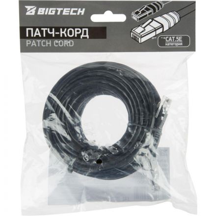 Патч-корд BigTech OPCC012 UTP CCA кат.5e/10м/литой/многожильный (черный)