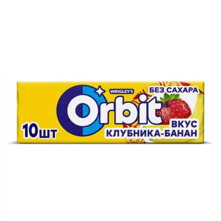 Жевательная резинка Orbit Клубника-банан без сахара, 13,6гх30шт/уп