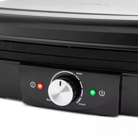 Электрогриль KITFORT KT-1656, 2000 Вт, фиксированные панели, регулировка температуры, серебристый