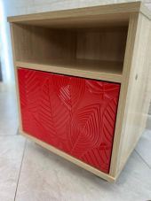 Тумба прикроватная "Шарм", 40,5*47,5*38, Сонома, МДФ узор Красный глянец Тумба прикроватная "Шарм", 40,5*47,5*38, Сонома, МДФ узор Красный глянец