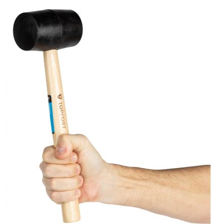 Киянка резиновая 450 г TOPFORT c деревянной рукояткой