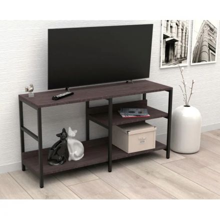 Тумба TI_под ТВ Комус Онега-14 с универ.полкой (слева/справа),яс.анкор.темн