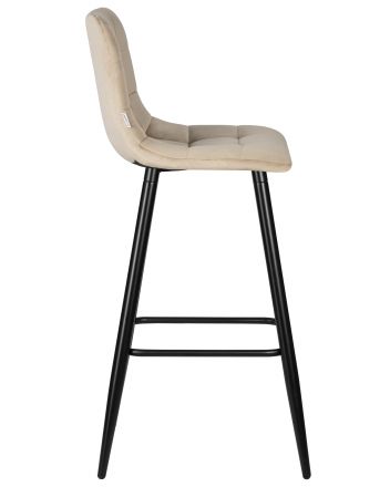 Стул барный DOBRIN NICOLE, черные матовые ножки, мокко велюр (108-104)