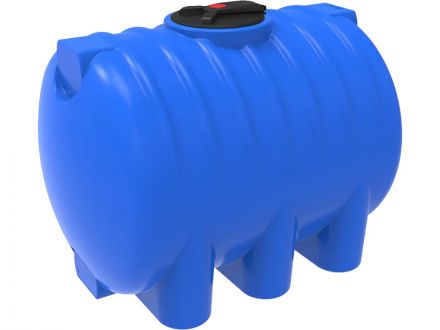 Емкость 2 000л. горизонтальная, цилиндрическая, с крышкой  синий