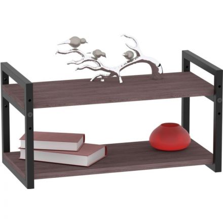 Полка TI_настен/настоль Комус Онега-7 290х580 мет чер/ЛДСП ясень анкор тем