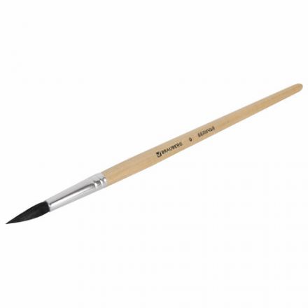 Кисть BRAUBERG, белка, круглая, № 6, 200183 Кисть BRAUBERG, белка, круглая, № 6, 200183