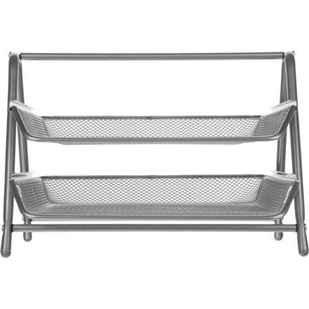 Лоток для бумаг горизонтальный Attache (2 уровня, металлическая сетка, 356x278x53 мм, серебро)