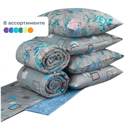 Набор спальный Набор Летний 1,5сп (одеяло, 2 нав.-70х70, простынь- ПЭ 100%), ассорти