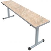 Скамья MET_180x32x46 пластик мрамор беж/серый new