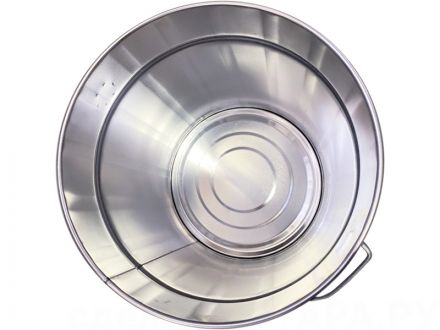 Ведро металл 10л. с крышкой, с обручем  белый