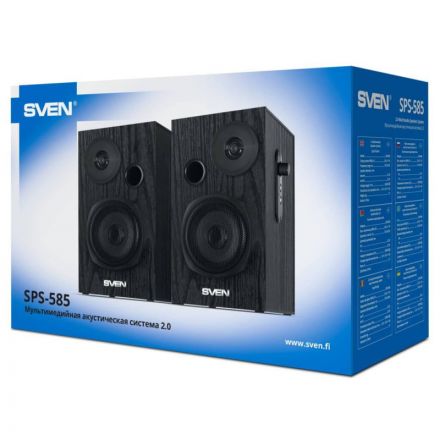 Колонки 2.0 Sven АС SPS-585, черный, 20Вт (SV-019679)