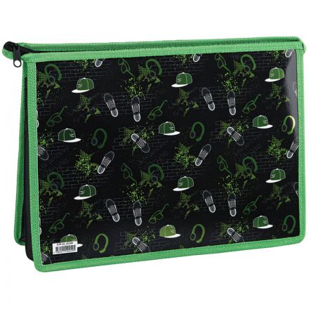 Папка для тетрадей 2 отделения А4 ArtSpace "Urban Style", пластик, фольга, на молнии Папка для тетрадей 2 отделения А4 ArtSpace "Urban Style", пластик, фольга, на молнии