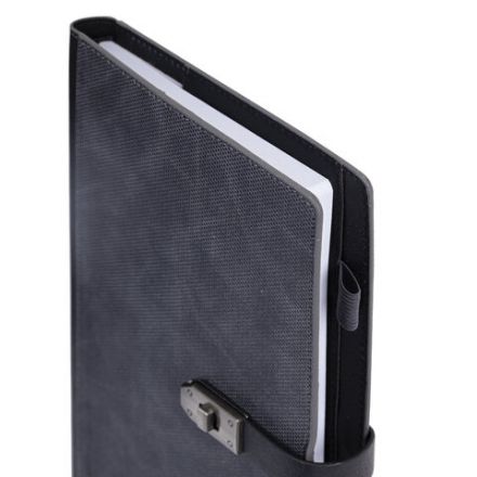 Ежедневник недатированный А5 152х220 мм BRAUBERG "Sirius", под кожу, застежка 160 л., черный, 116213