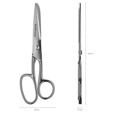 Ножницы ERICH KRAUSE "Ferro", 180 мм, серебристые, в картонной упаковке с европодвесом, 14852 Ножницы ERICH KRAUSE "Ferro", 180 мм, серебристые, в картонной упаковке с европодвесом, 14852