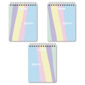 Блокнот МАЛЫЙ ФОРМАТ А6 108х145 мм, 60 л., гребень, картон, клетка, кросс-серия "PASTEL", BRAUBERG, 117033